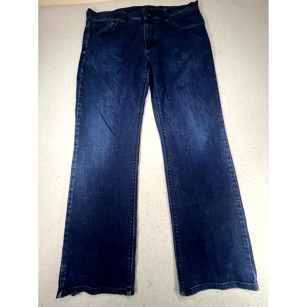 Mott & Bow Jeans Mens 38x32 Blue Dark Wash Stretch Denim Mid Rise Straight Leg